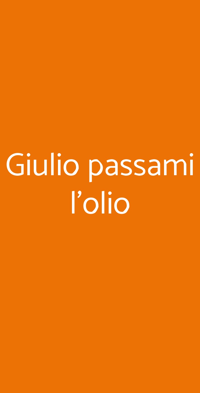 Giulio passami l'olio Roma menù 1 pagina