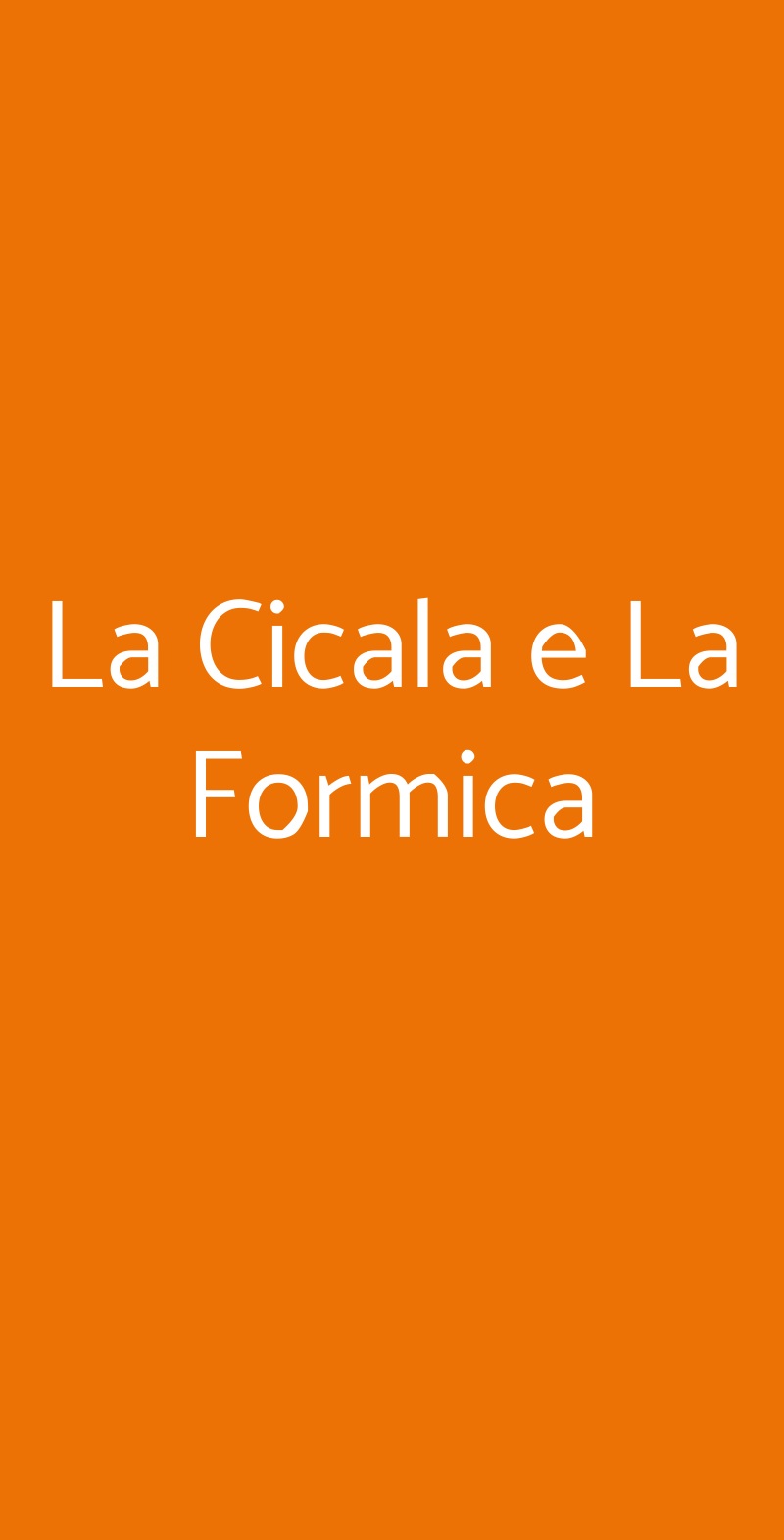 La Cicala e La Formica Roma menù 1 pagina