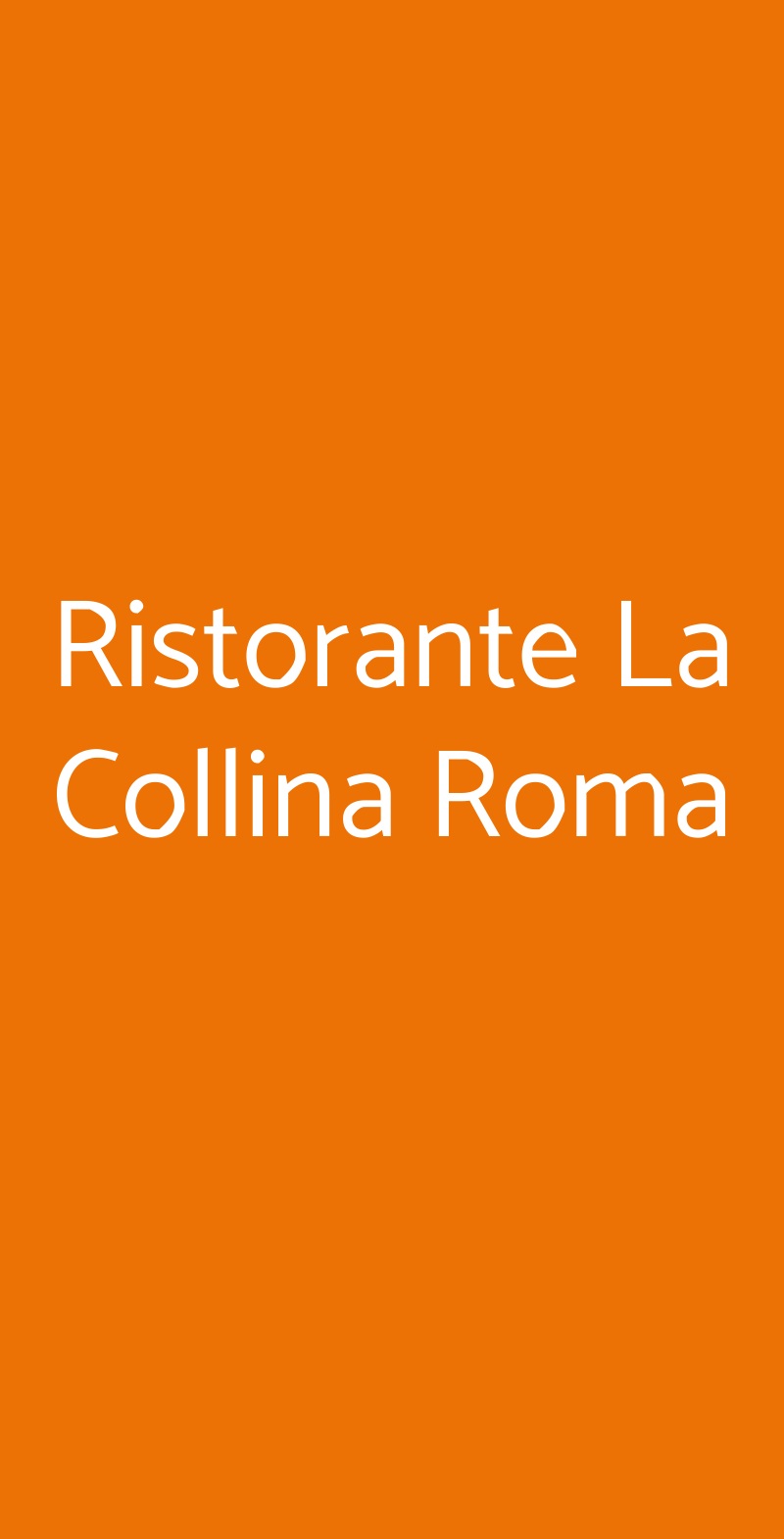 Ristorante La Collina Roma Roma menù 1 pagina