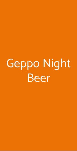 Geppo Night Beer, Tivoli