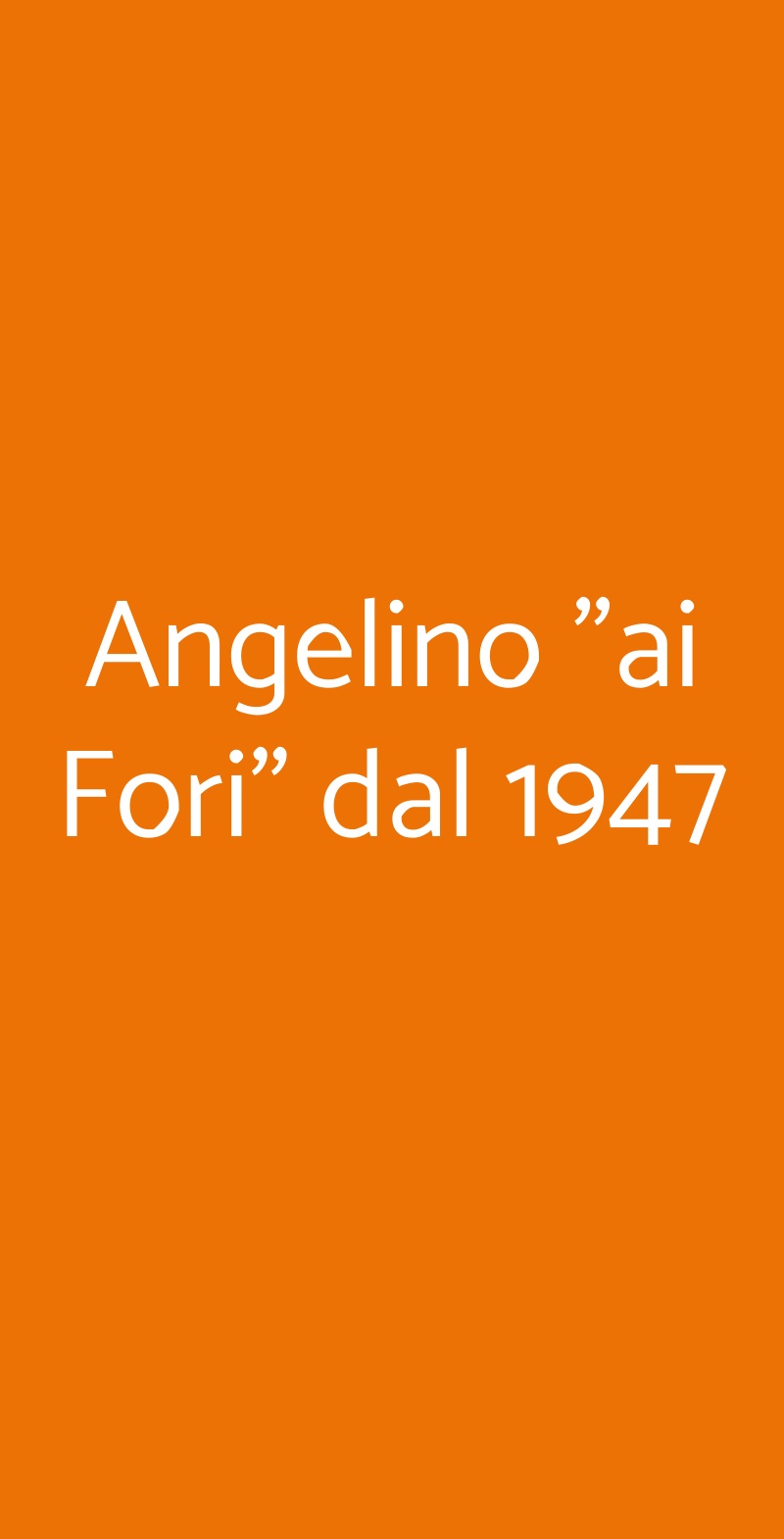 Angelino "ai Fori" dal 1947 Roma menù 1 pagina
