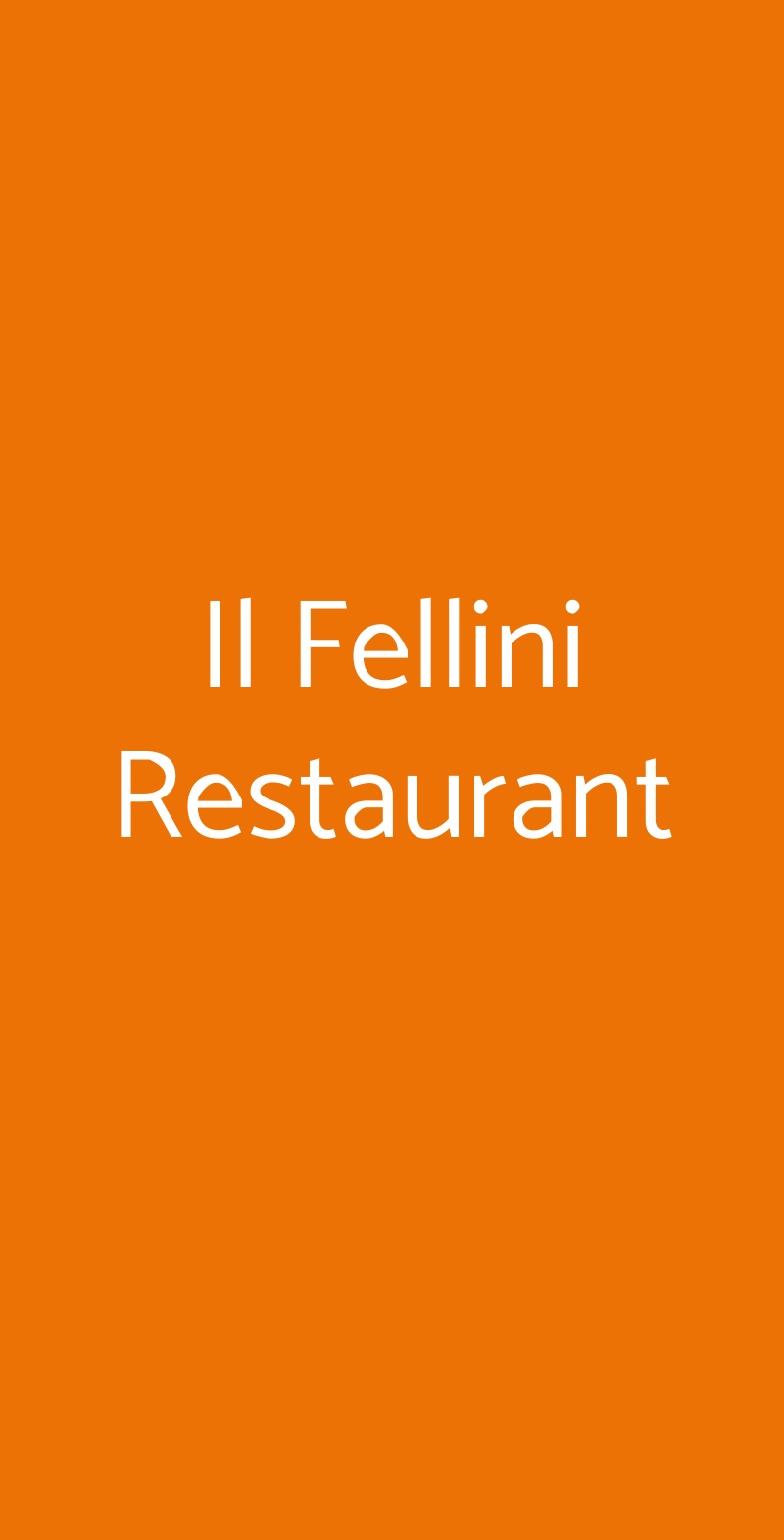 Il Fellini Restaurant Roma menù 1 pagina