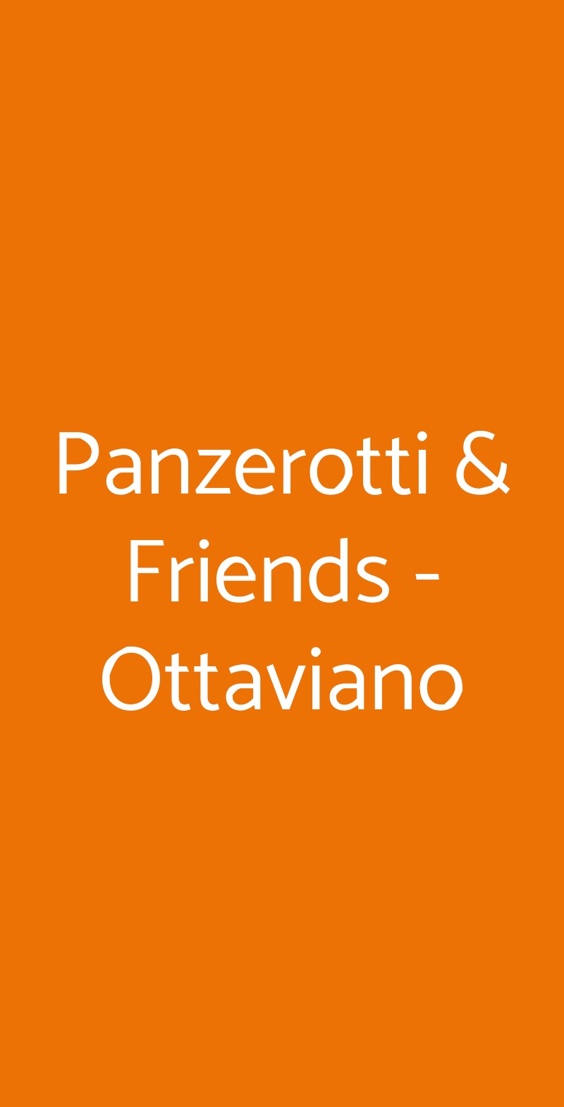 Panzerotti & Friends - Ottaviano Roma menù 1 pagina
