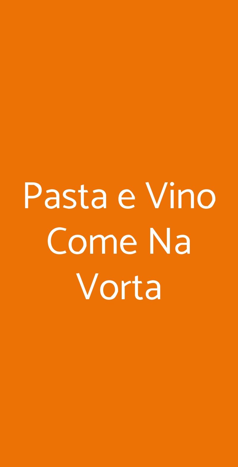 Pasta e Vino Come Na Vorta Roma menù 1 pagina