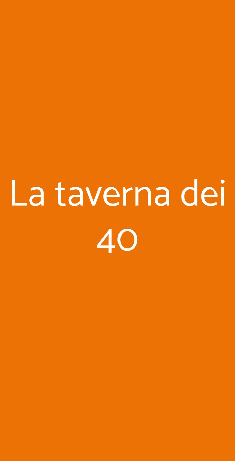 La taverna dei 40 Roma menù 1 pagina