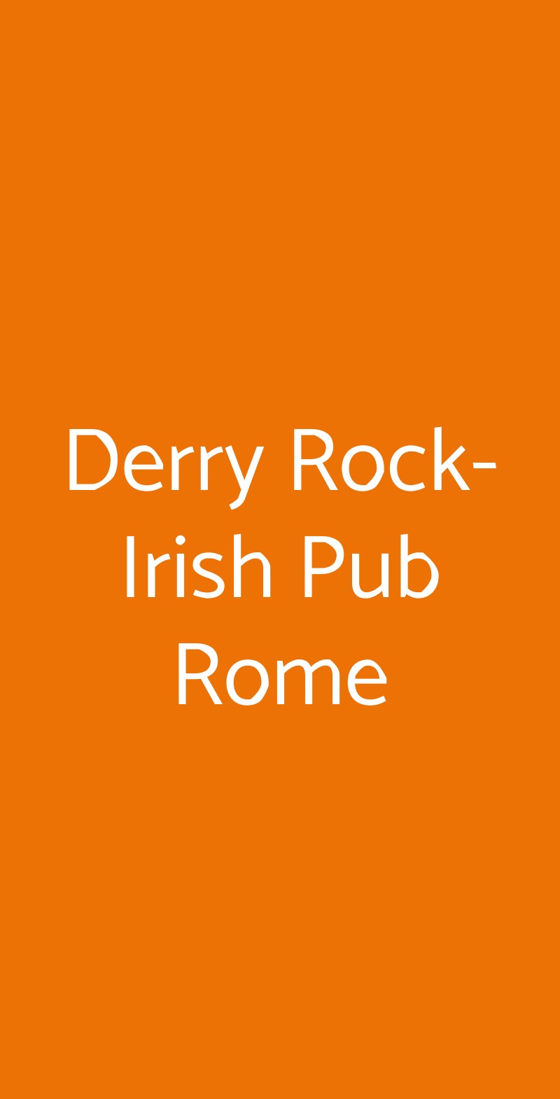 Derry Rock-Irish Pub Rome Roma menù 1 pagina