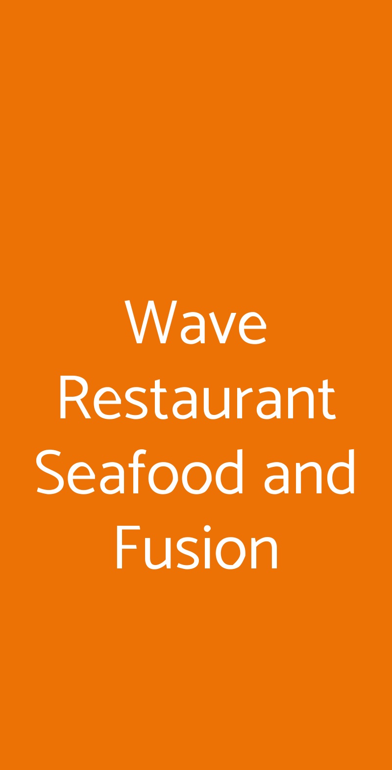 Wave Restaurant Seafood and Fusion Roma menù 1 pagina