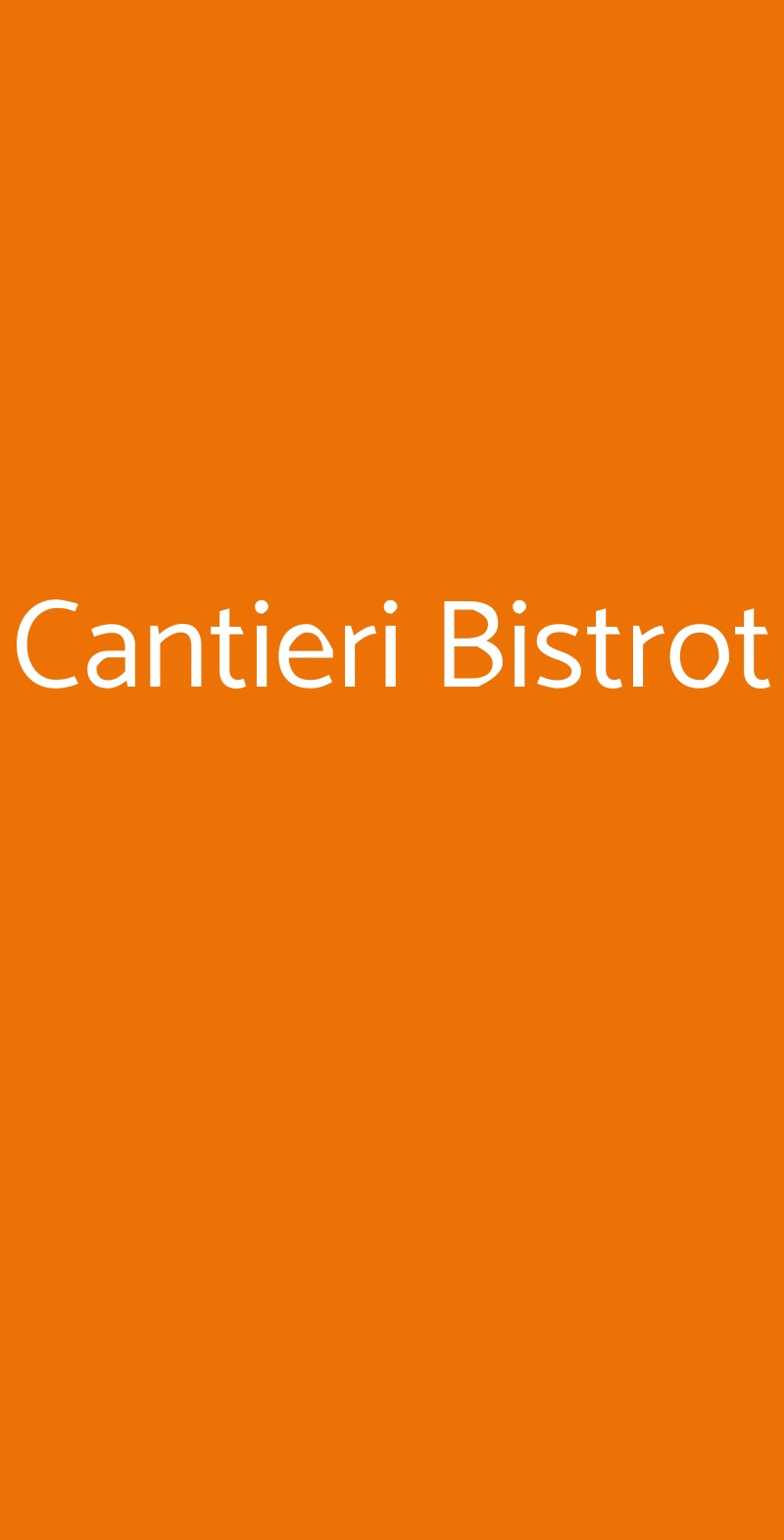 Cantieri Bistrot Roma menù 1 pagina