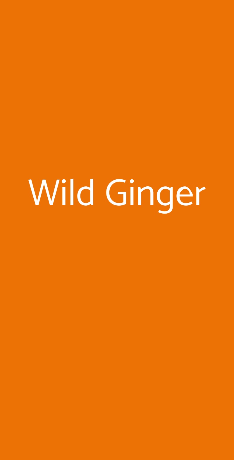 Wild Ginger Roma menù 1 pagina