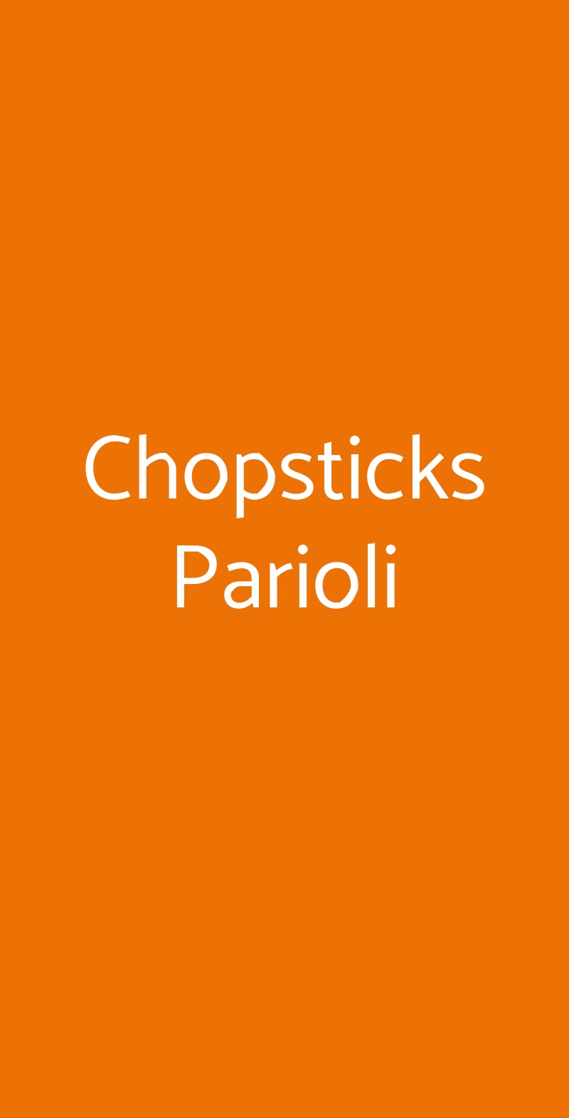 Chopsticks Parioli Roma menù 1 pagina