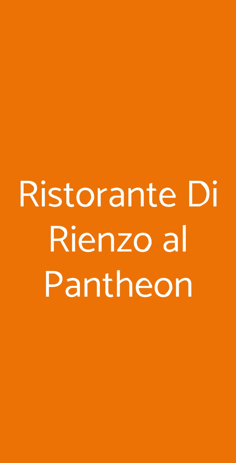 Di Rienzo Ristorante al Pantheon Roma menù 1 pagina