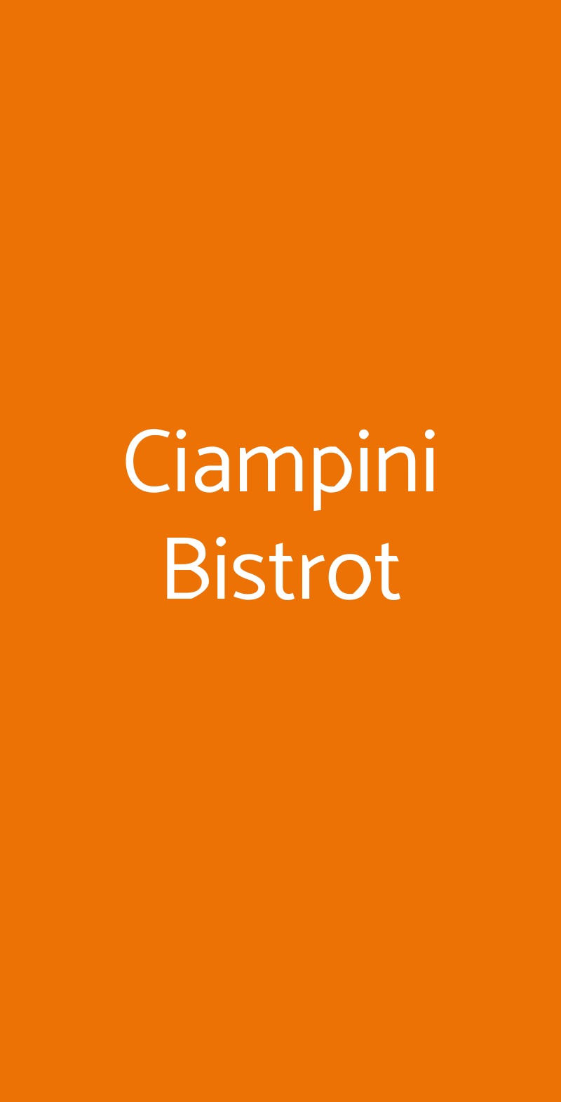 Ciampini Bistrot Roma menù 1 pagina