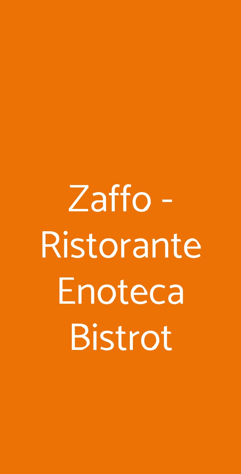 Zaffo - Ristorante Enoteca Bistrot Frascati menù 1 pagina