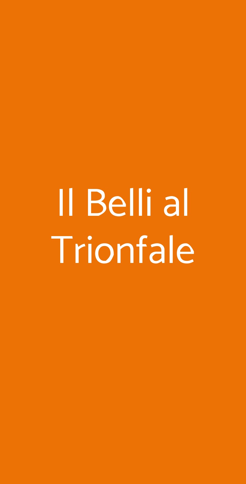 Il Belli al Trionfale Roma menù 1 pagina