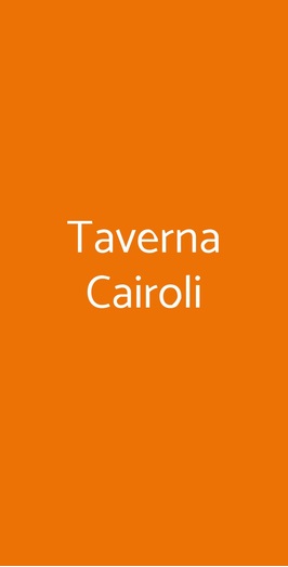 Taverna Cairoli, Roma