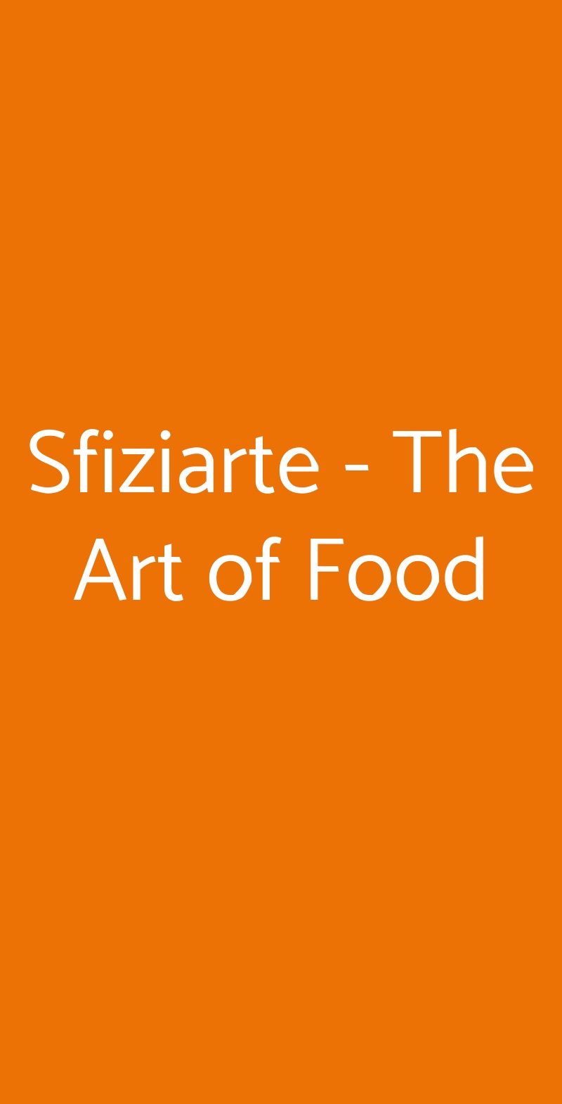 Sfiziarte - The Art of Food Roma menù 1 pagina