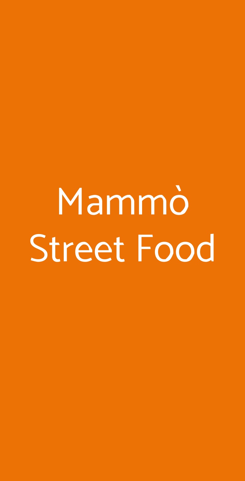 Mammò Street Food Roma menù 1 pagina