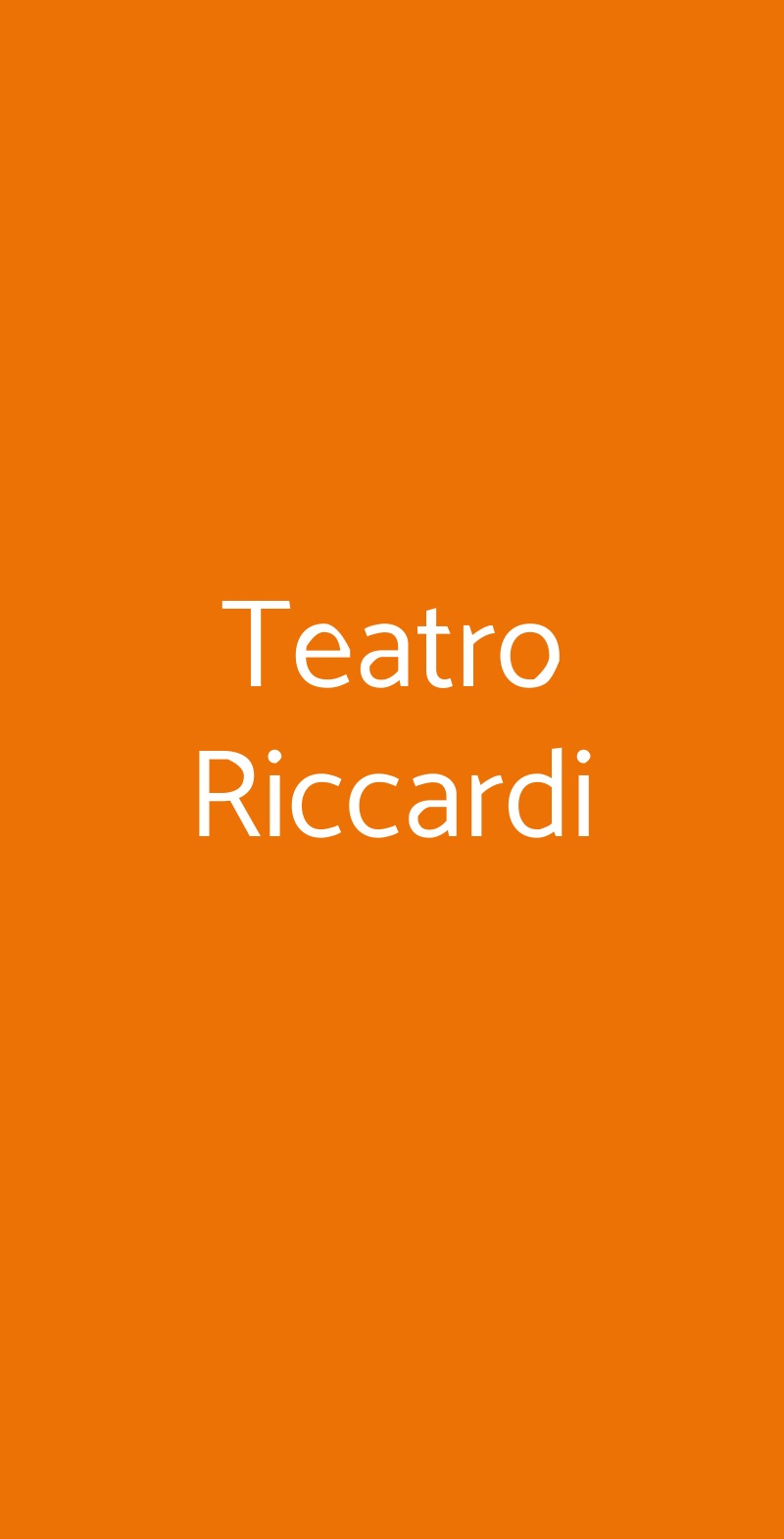 Teatro Riccardi Roma menù 1 pagina