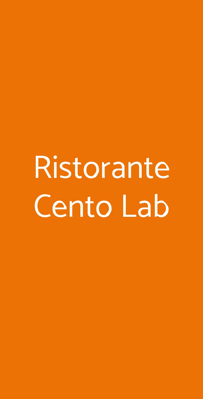 Ristorante Cento Lab Roma menù 1 pagina