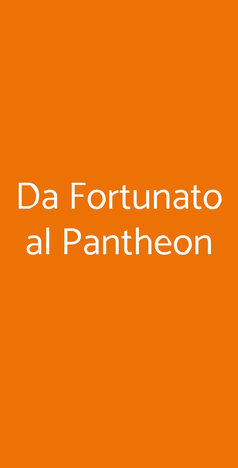 Da Fortunato al Pantheon Roma menù 1 pagina