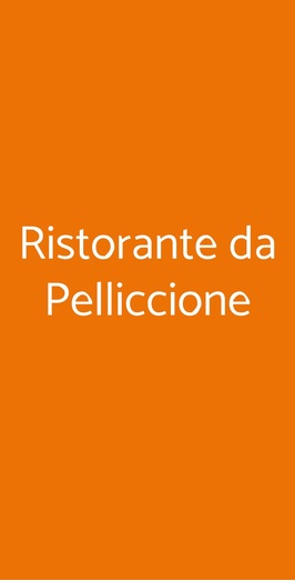 Ristorante Da Pelliccione, Genzano di Roma
