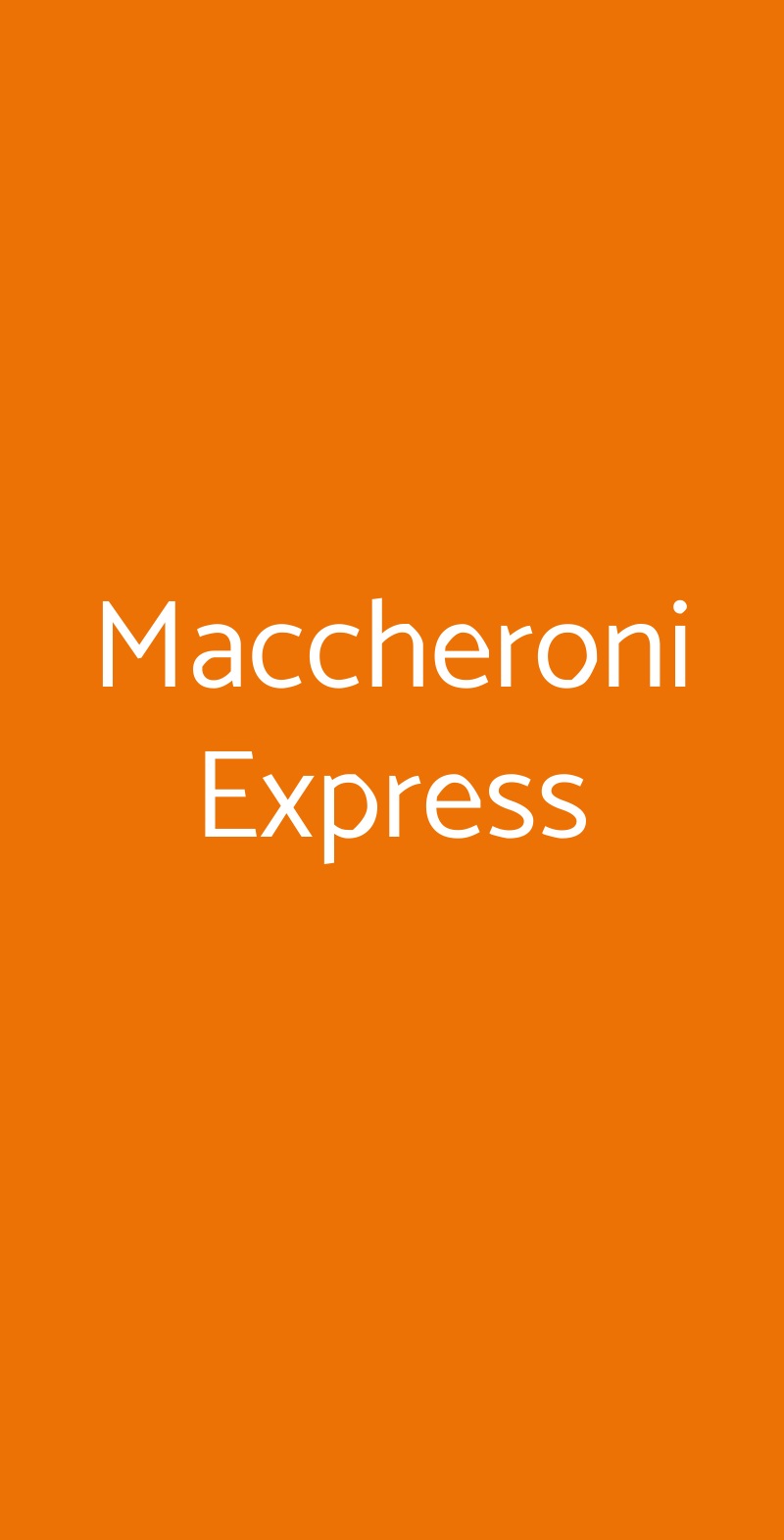Maccheroni Express Roma menù 1 pagina
