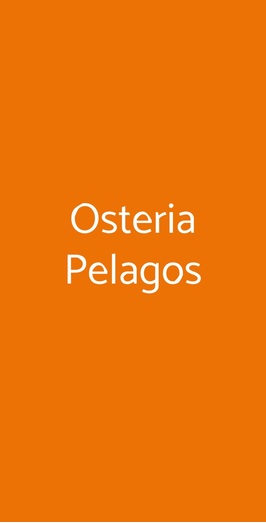 Osteria Pelagos, Civitavecchia