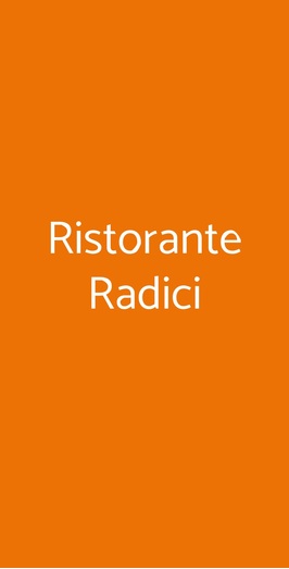 Ristorante Radici, Ariccia