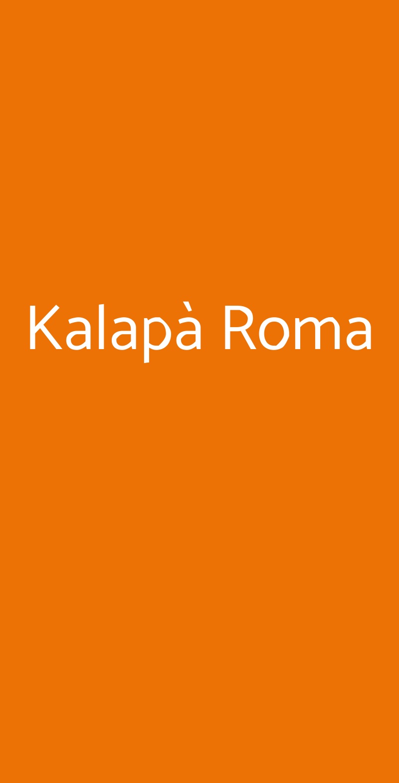 Kalapà Roma Roma menù 1 pagina