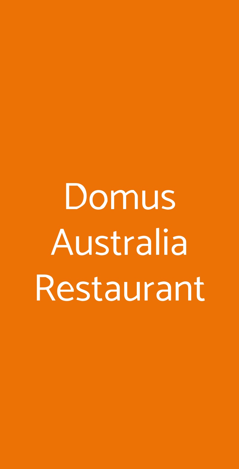 Domus Australia Restaurant Roma menù 1 pagina