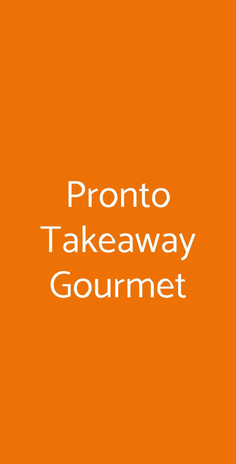 Pronto Takeaway Gourmet Roma menù 1 pagina