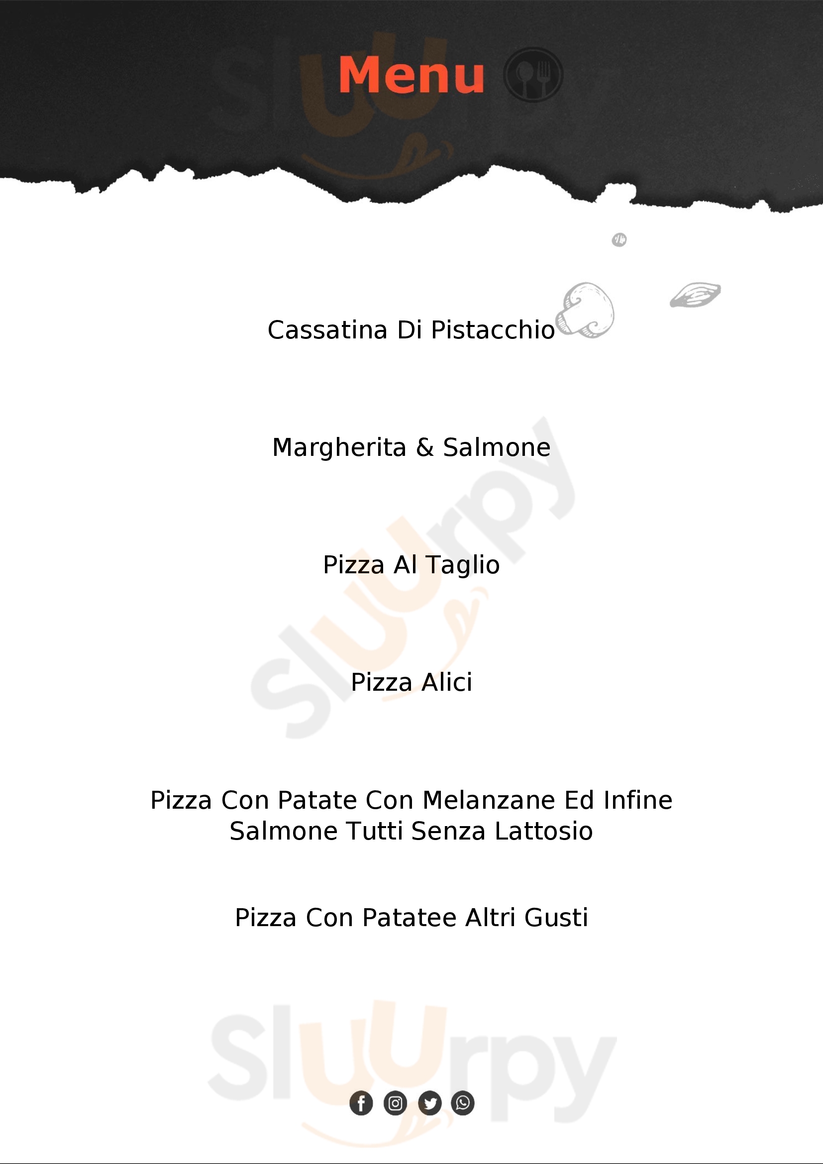 Alice Pizza Point Roma menù 1 pagina