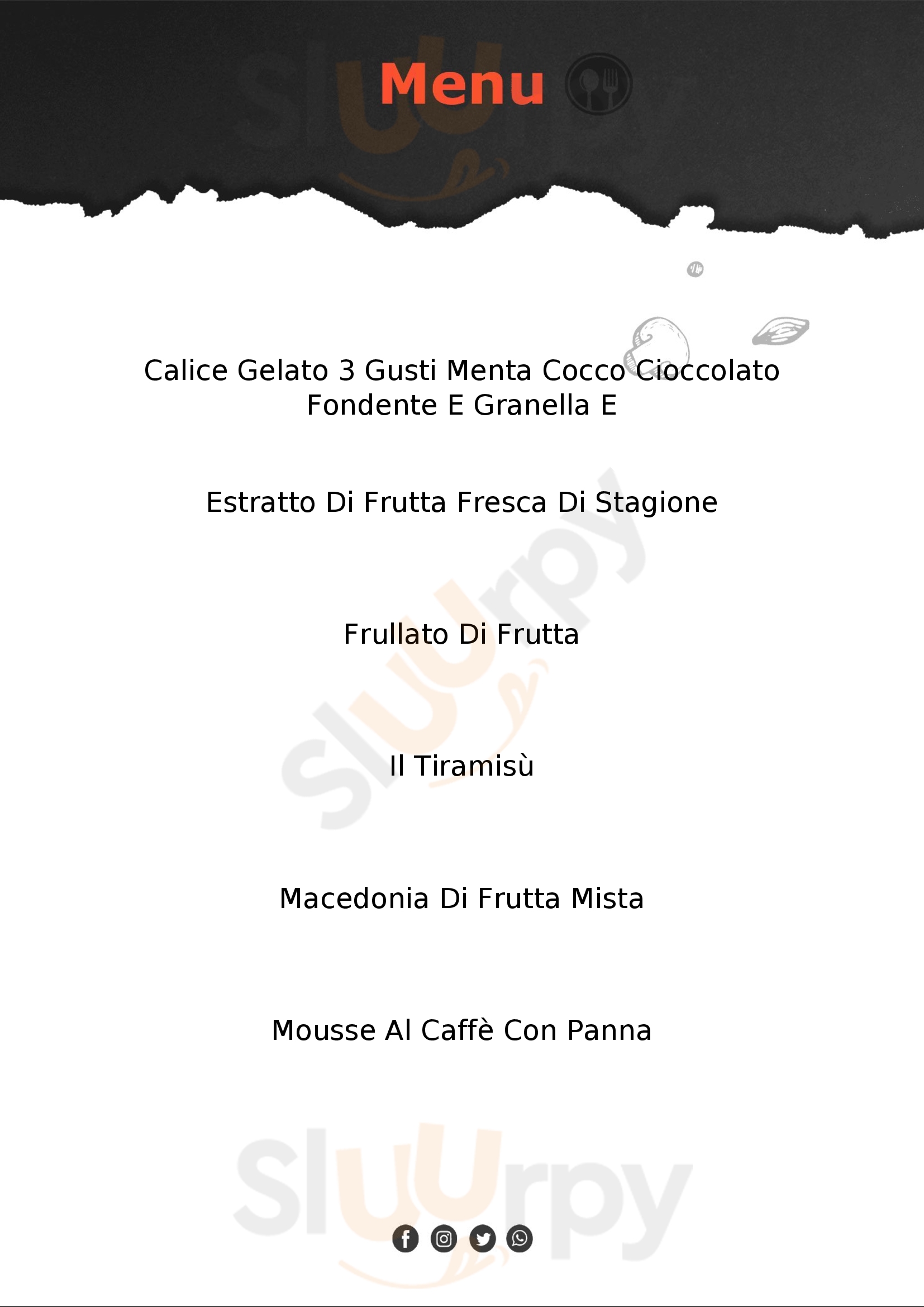 Bar Caffetteria Gelateria Piacentini Valmontone menù 1 pagina