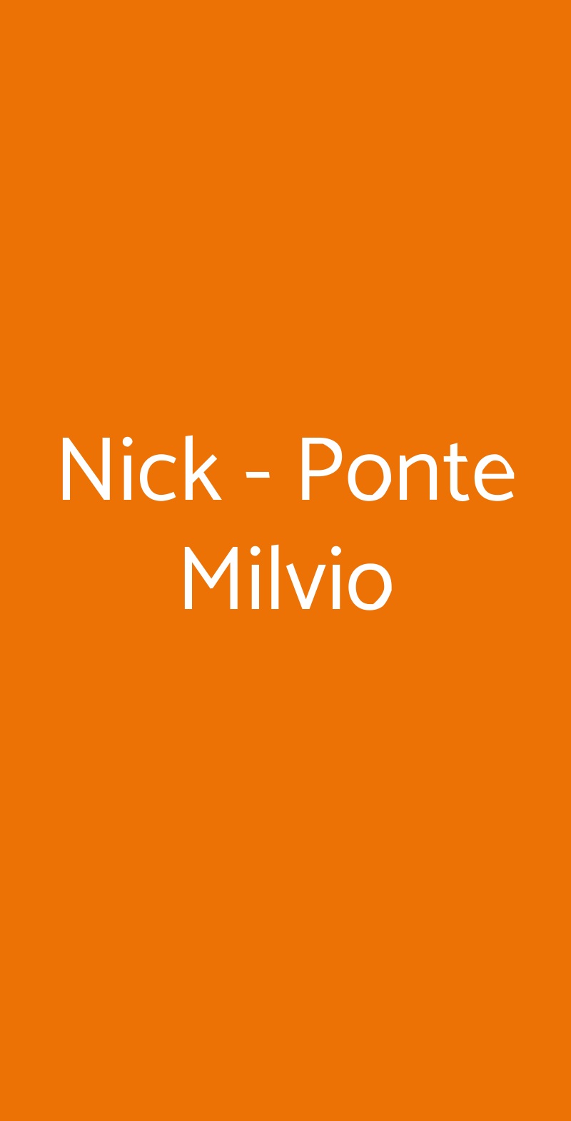 Nick - Ponte Milvio Roma menù 1 pagina