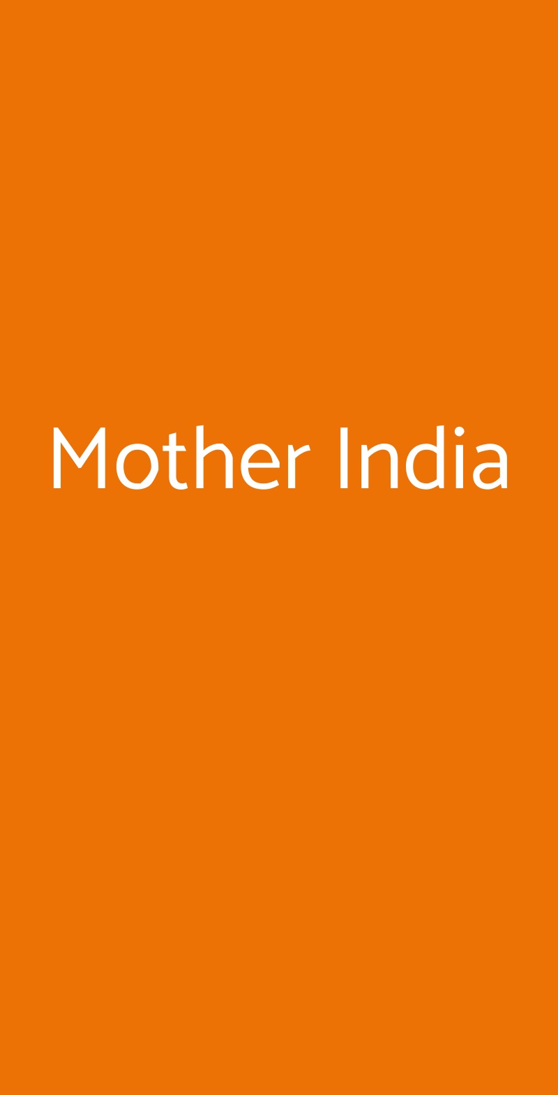 Mother India Roma menù 1 pagina