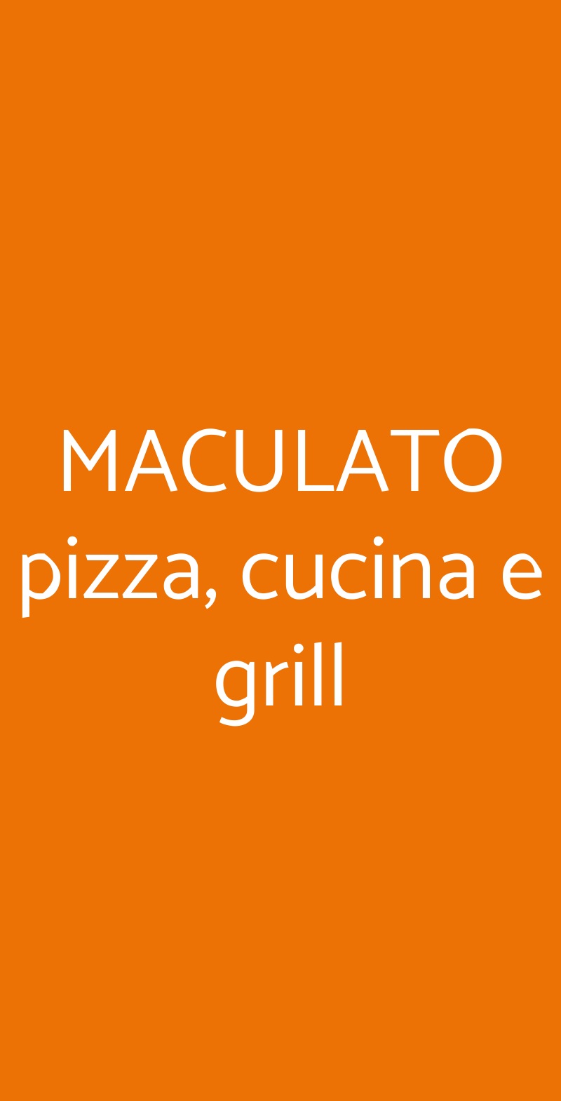 MACULATO pizza, cucina e grill Monterotondo menù 1 pagina