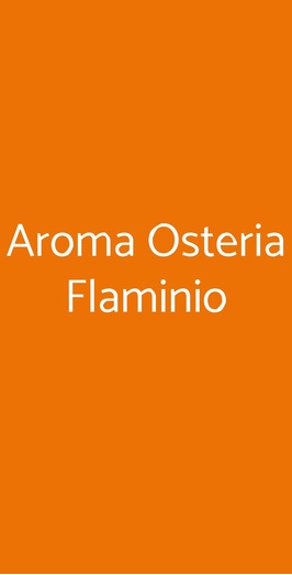 Aroma Osteria Flaminio, Roma