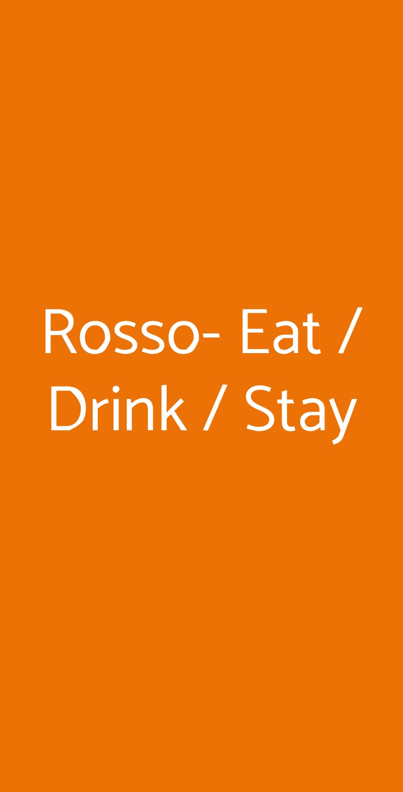 Rosso- Eat / Drink / Stay Roma menù 1 pagina