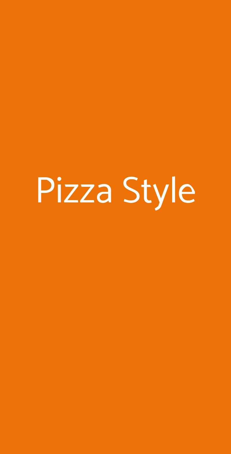 Pizza Style Roma menù 1 pagina