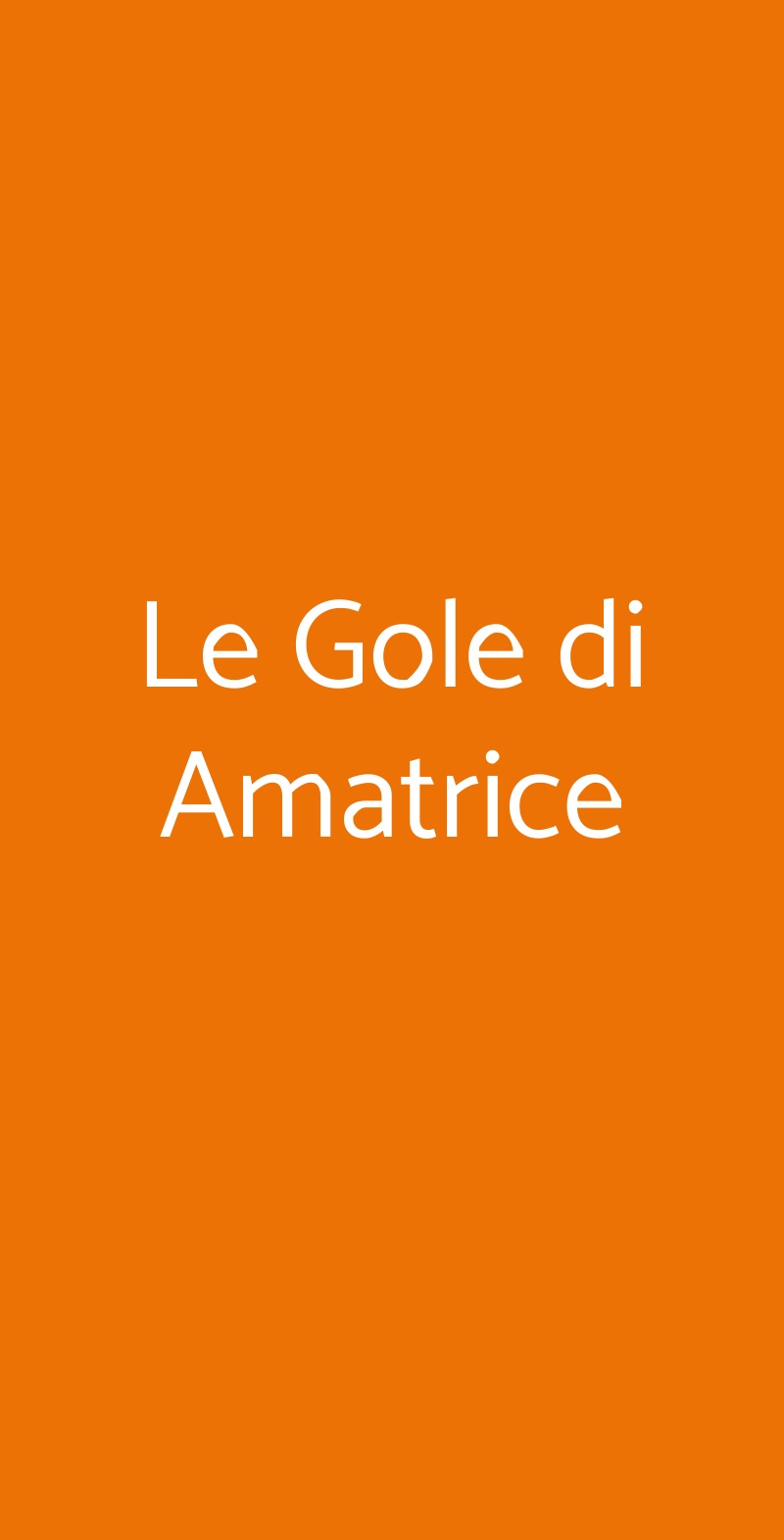 Le Gole di Amatrice Roma menù 1 pagina