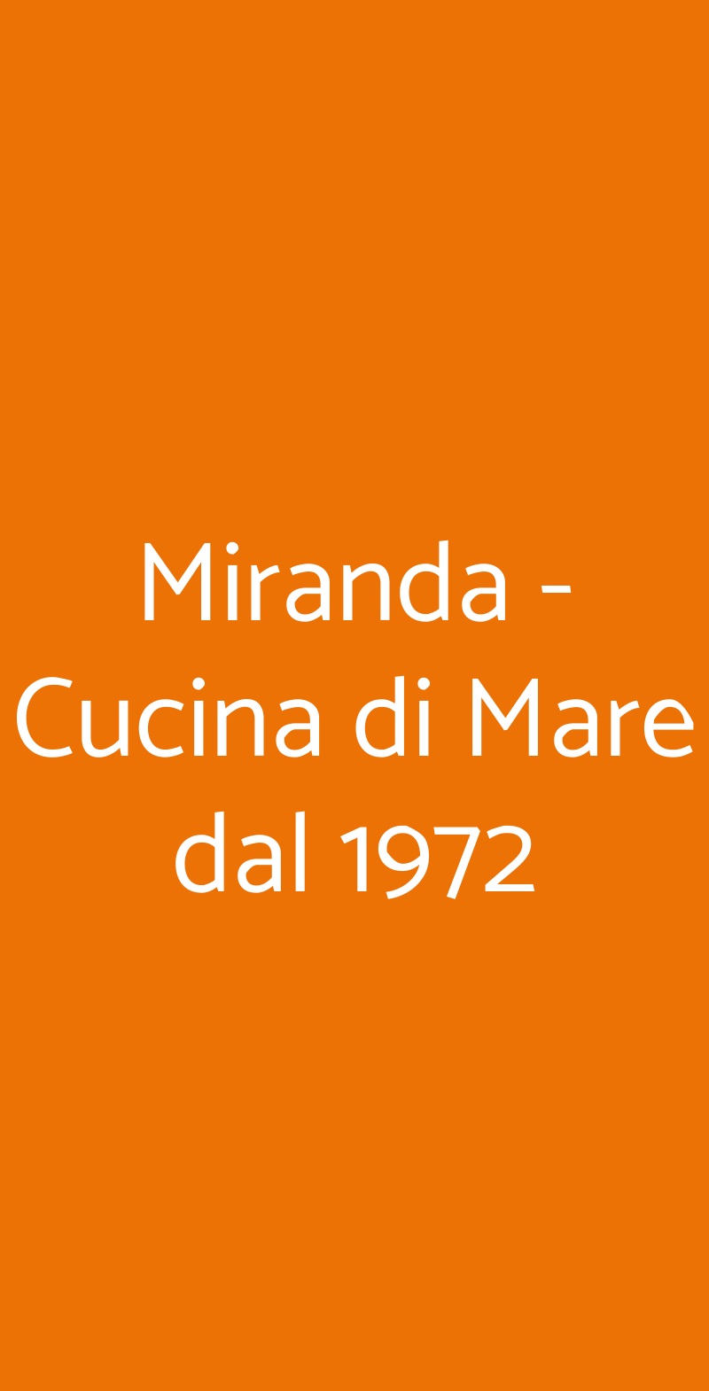 Miranda - Cucina di Mare dal 1972 Fiumicino menù 1 pagina