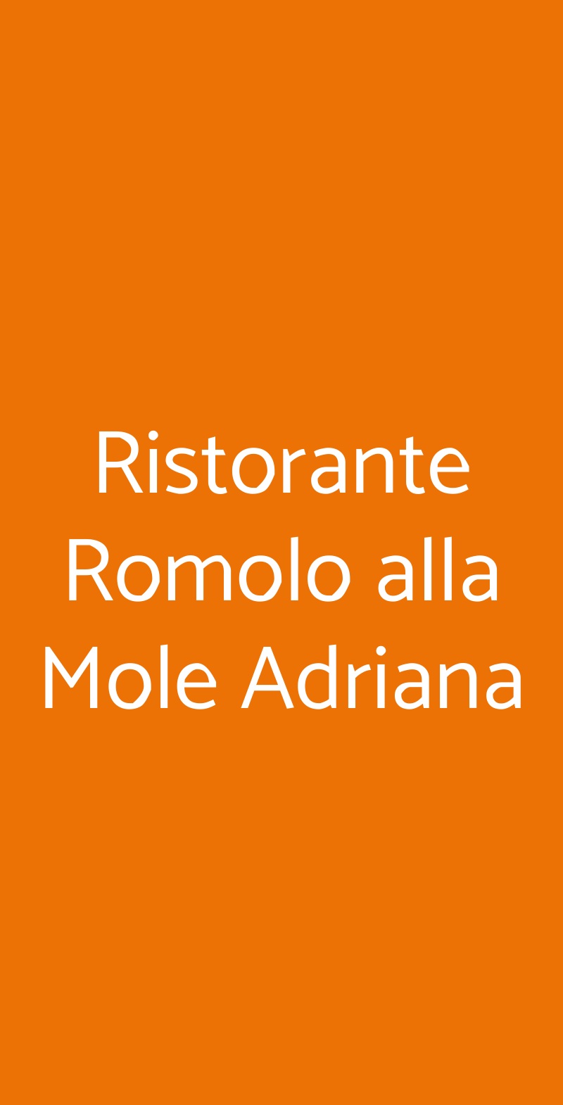 Ristorante Romolo alla Mole Adriana Roma menù 1 pagina