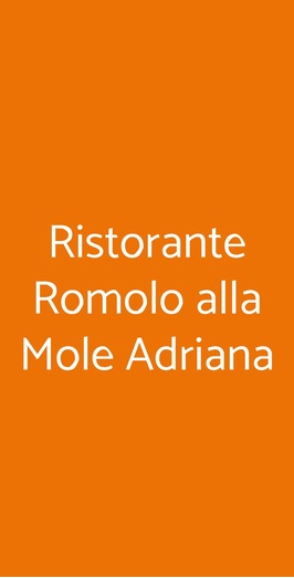 Ristorante Romolo Alla Mole Adriana, Roma