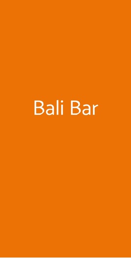 Bali Bar, Roma