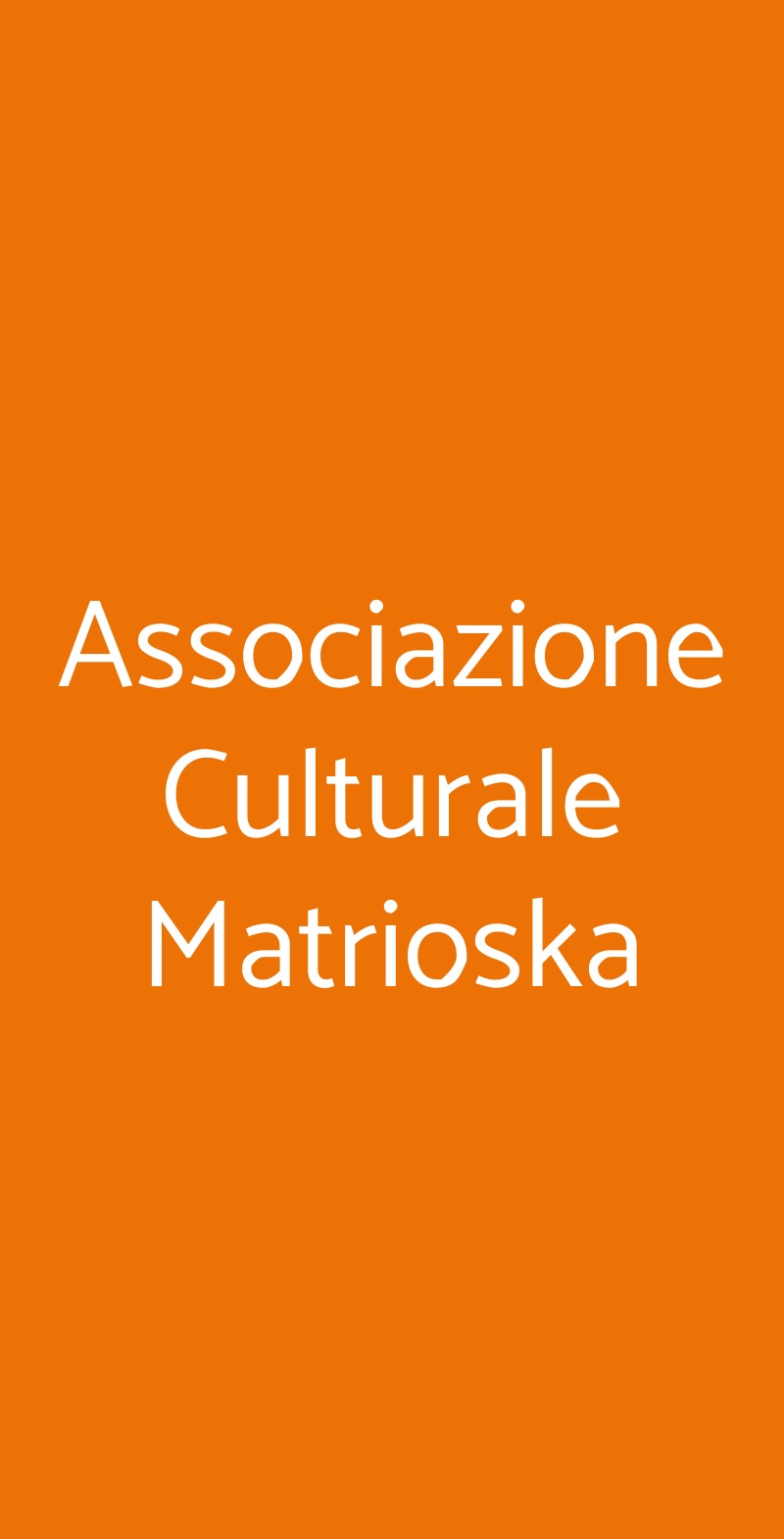 Associazione Culturale Matrioska Roma menù 1 pagina