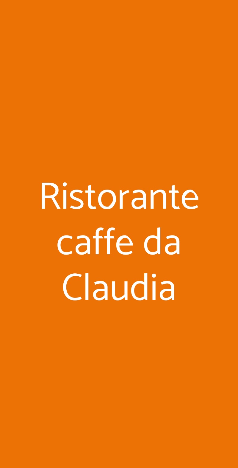 Ristorante caffe da Claudia Roma menù 1 pagina