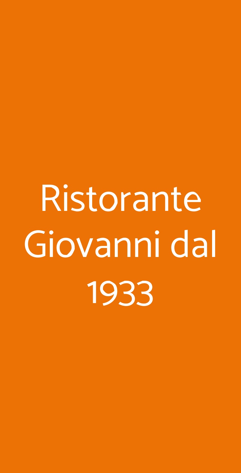 Ristorante Giovanni dal 1933 Roma menù 1 pagina