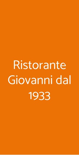Ristorante Giovanni Dal 1933, Roma