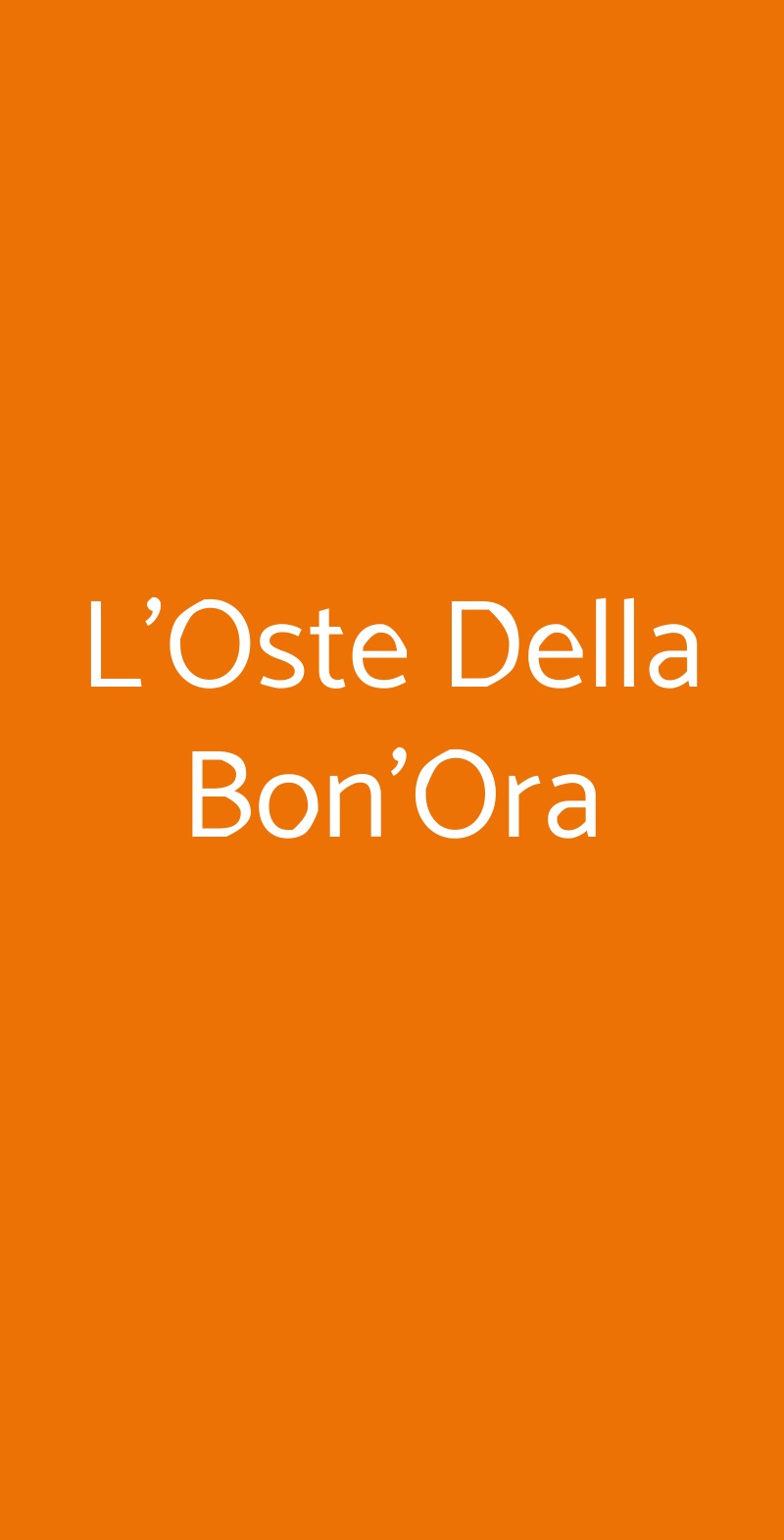 L'Oste Della Bon'Ora Grottaferrata menù 1 pagina