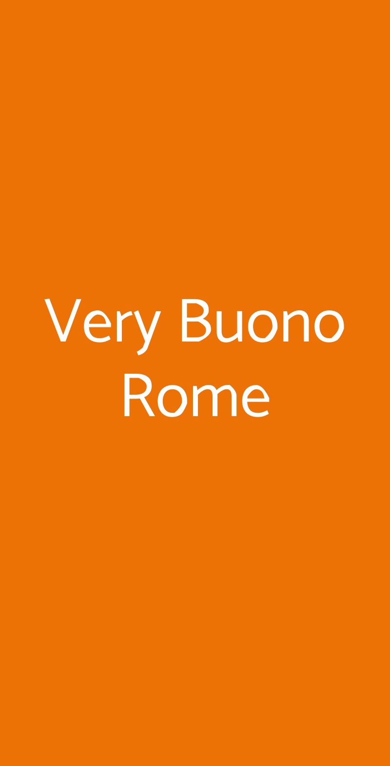 Very Buono Rome Roma menù 1 pagina